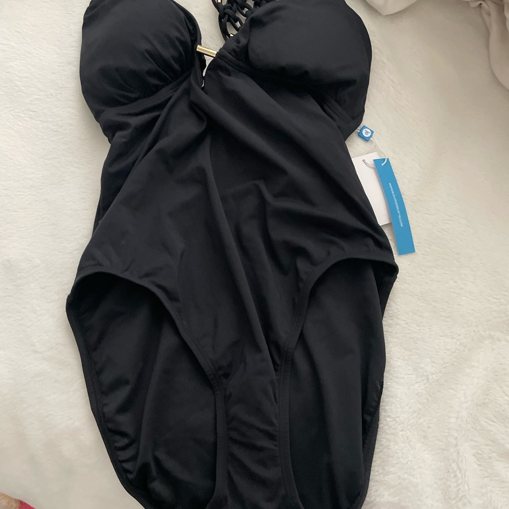 Bleu Rod Beattie Women's Black One-Piece Swimsuit with Bra Cups
